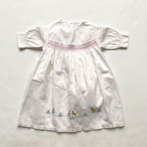 Vintage Smocked chick corduroy long dress 6-12m